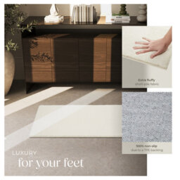 Tectake Rug Zonelle Short Pile And Ultra-Soft Carpet In Rectangular Or Round Design 60 X 110 Cm - Cream - thumbnail 4