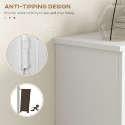 Wyld Haus Lisavi Slim White Shoe Cabinet With 2 Flip Drawers, Adjustable Shelves And Open Compartment, 58 X 24 X 105 Cm - thumbnail 7