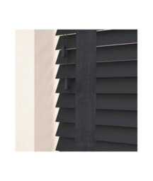 50mm Slat Slate Grey Real Wood Venetian Blind With Tapes 120Cm Drop 195Cm Wide