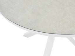 Beliani Garden Dining Table Maletto 120 Cm 120 Cm Glass Taupe - thumbnail 6