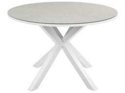 Beliani Garden Dining Table Maletto 120 Cm 120 Cm Glass Taupe - thumbnail 5