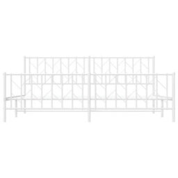 Berkfield Metal Bed Frame Without Mattress With Footboard White 200X200Cm - thumbnail 5