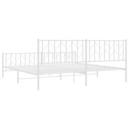 Berkfield Metal Bed Frame Without Mattress With Footboard White 200X200Cm - thumbnail 7