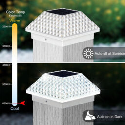 Taylor & Brown 4 Pack Solar Post Lights - Waterproof Outdoor Fence & Deck Lamps For 3.5X3.5/4X4 Posts, Garden & Patio Décor - thumbnail 4