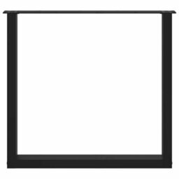 Berkfield Dining Table Legs U-Shaped 3 Pcs Black 90X(72-73) Cm Steel - thumbnail 5