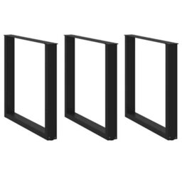Berkfield Dining Table Legs U-Shaped 3 Pcs Black 90X(72-73) Cm Steel