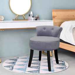 Grey Velvet Upholstered Dressing Stool - thumbnail 5