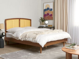 Beliani Bed Rattan Varzy 160 X 200 Cm (Eu King Size) Brown - thumbnail 2