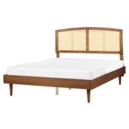 Beliani Bed Rattan Varzy 160 X 200 Cm (Eu King Size) Brown - thumbnail 1