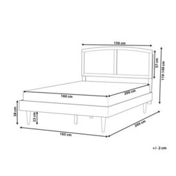 Beliani Bed Rattan Varzy 160 X 200 Cm (Eu King Size) Brown - thumbnail 3
