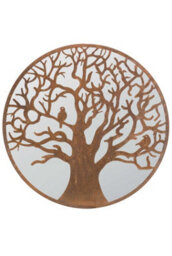 Mirroroutlet Small Bird Tree Design Round Garden Mirror 60 X 60 Cm 2Ft X 2Ft - thumbnail 2