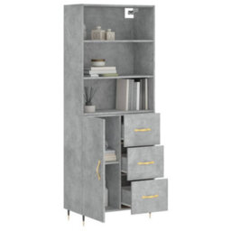 Berkfield Highboard Concrete Grey 69.5X34X180 Cm Engineered Wood - thumbnail 3