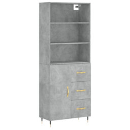 Berkfield Highboard Concrete Grey 69.5X34X180 Cm Engineered Wood - thumbnail 2