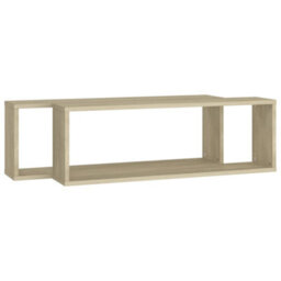 Berkfield Wall Cube Shelf 2 Pcs Sonoma Oak 80X15X26.5 Cm Engineered Wood - thumbnail 4