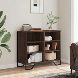Berkfield Sideboard Brown Oak 91X35.5X74.5 Cm Engineered Wood - thumbnail 3
