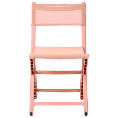 Wyld And Coco Novagarden Coral Plastic Dining Chairs Set Of 4 - Stackable, Foldable, Compact Outdoor Seating - image 1