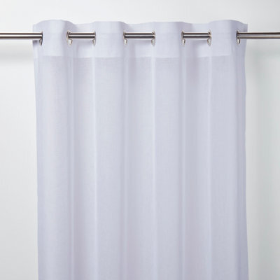 GoodHome Damak White Plain Net Eyelet Voile Curtain (W)140Cm (L)260Cm, Single - image 1