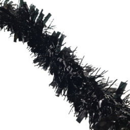 HSD Chunky Black Tinsel Garland - 2M (6.5Ft), Festive Christmas & Party Decoration, Mantel & Home Decor