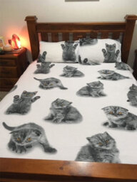 Grey Kitten King Size Duvet Cover And Pillowcase Set - thumbnail 2