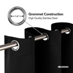 Deconovo Ring Top Curtains Eyelet Blackout Curtains Thermal Curtians For Kids Bedroom Black 42 X 63 Inch 2 Panels - thumbnail 5