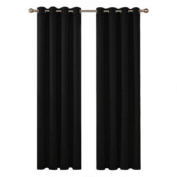Deconovo Ring Top Curtains Eyelet Blackout Curtains Thermal Curtians For Kids Bedroom Black 42 X 63 Inch 2 Panels - thumbnail 1