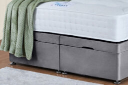 UKBEDFURNITURE Wilton Plush Grey End Opening Divan Ottoman Bed With 54 Inch Headboard - thumbnail 4