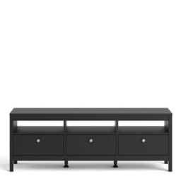 Furniture To Go Madrid Tv-Unit 3 Drawers In Matt Black - thumbnail 2
