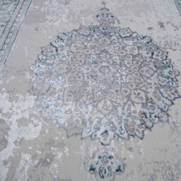 Loomed Blue Grey Traditional Medallion Bordered Living Area Rug 240X330Cm - thumbnail 4
