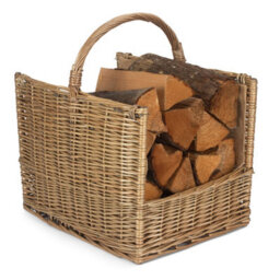 Red Hamper W035 Wicker Antique Wash Open End Log Basket - thumbnail 5