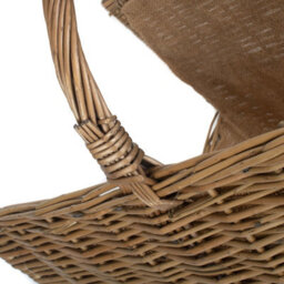 Red Hamper W035 Wicker Antique Wash Open End Log Basket - thumbnail 6