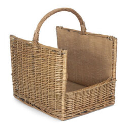 Red Hamper W035 Wicker Antique Wash Open End Log Basket