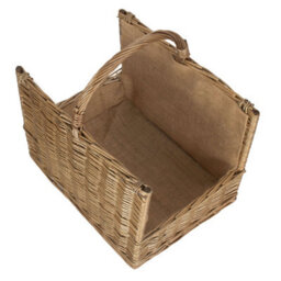 Red Hamper W035 Wicker Antique Wash Open End Log Basket - thumbnail 2