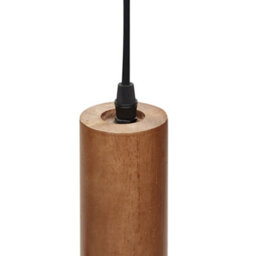 Wyld And Coco Oak Iron Hanging Lamp 4-Light - Dark Brown Oak Shades With Iron Base - Adjustable Height - thumbnail 5