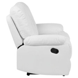 Beliani Manual Recliner Sofa 2 Seater Bergen Faux Leather White - thumbnail 7
