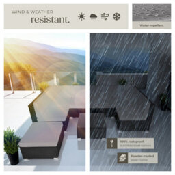 Tectake Garden Furniture Venice - Set For 6 To 7 People, Outdoor Sofas, Table And Stool  - Black/grey - thumbnail 7