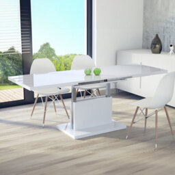 Heze Furniture Astrid 70 - 2 In 1 Extending Coffee / Dining Table - White Gloss - thumbnail 2