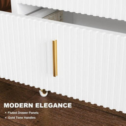 3Drawers Cabinet Bedside Table Bedroom Furniture Storage Nightstand Shelf - thumbnail 4