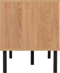 Seconique Leon 2 Door 1 Shelf Tv Unit Medium Oak Effect Metal Legs - thumbnail 2