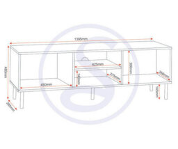 Seconique Leon 2 Door 1 Shelf Tv Unit Medium Oak Effect Metal Legs - thumbnail 5