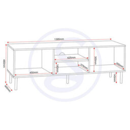 Seconique Leon 2 Door 1 Shelf Tv Unit Medium Oak Effect - thumbnail 7