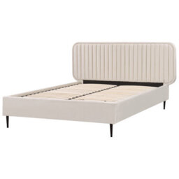 Beliani Bed Velvet Brin 140 X 200 Cm (Eu Double) Beige - thumbnail 4