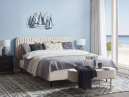 Beliani Bed Velvet Brin 140 X 200 Cm (Eu Double) Beige - thumbnail 2