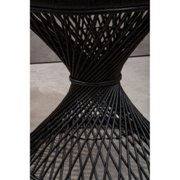 Orsina Twist Design Black Finished Twisted Table, Sustainable Rattan Coffee Table, Durable Small Table For Bedroom - thumbnail 5