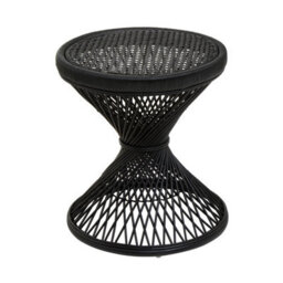 Orsina Twist Design Black Finished Twisted Table, Sustainable Rattan Coffee Table, Durable Small Table For Bedroom - thumbnail 2