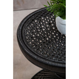 Orsina Twist Design Black Finished Twisted Table, Sustainable Rattan Coffee Table, Durable Small Table For Bedroom - thumbnail 8