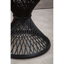Orsina Twist Design Black Finished Twisted Table, Sustainable Rattan Coffee Table, Durable Small Table For Bedroom - thumbnail 7
