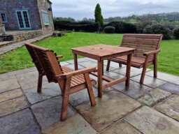 Churnet Valley Garden Furniture Ltd Valley 4 Seat Set 2X2B Table - Timber - L99 X W113 X H95 Cm - Garden Furniture - Minimal Assembly Required - thumbnail 6