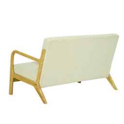 Nordlys 2-Seater Sofa Bench In Solid Wood And Beige Velvet Countryside Style Living Room - thumbnail 8