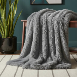 Cuddly Extra Fluffy Throw Ultra Soft Plush Blanket For Sofa Bed Home Decor Silver 150X200Cm