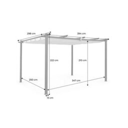 Sweeek - 3X4M Aluminium Pergola With Retractable Roof Isla Grey 394X298X222 Cm - thumbnail 6